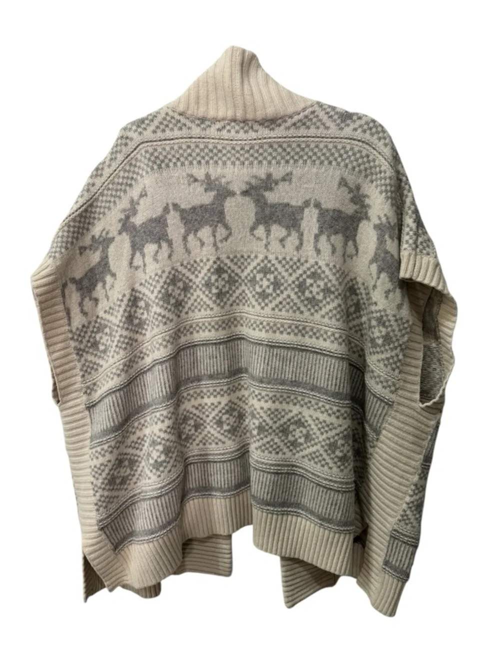 Eddie Bauer Reindeer Holiday Shrug Poncho Cardigan size XS/S